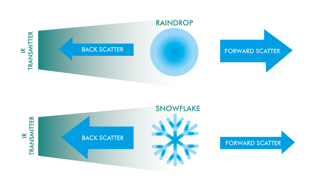 forward and back scattered relative intensities